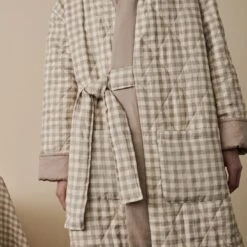 Mushroom Gingham Linen Housecoat -Piglet in Bed Store 2 36d2f445 4916 498c 881f deca4d205e11