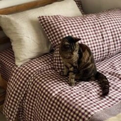 Berry Gingham Duvet Cover -Piglet in Bed Store 32 1