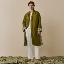 Botanical Green Gingham Linen Housecoat -Piglet in Bed Store 7 942dfdcc 17eb 4eef 8b7f c668271d0541