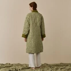 Botanical Green Gingham Linen Housecoat -Piglet in Bed Store 8 59f61ecf 69d3 4420 8552 046e829ea3a7