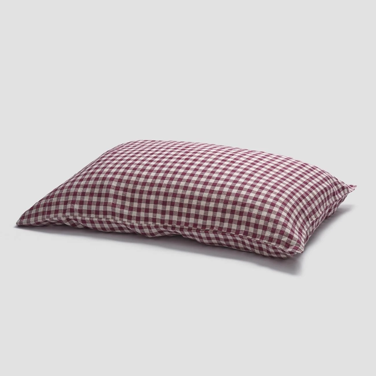 Berry Gingham Linen Pillowcases (Pair) 3 Berry Gingham Linen Pillowcases (Pair)