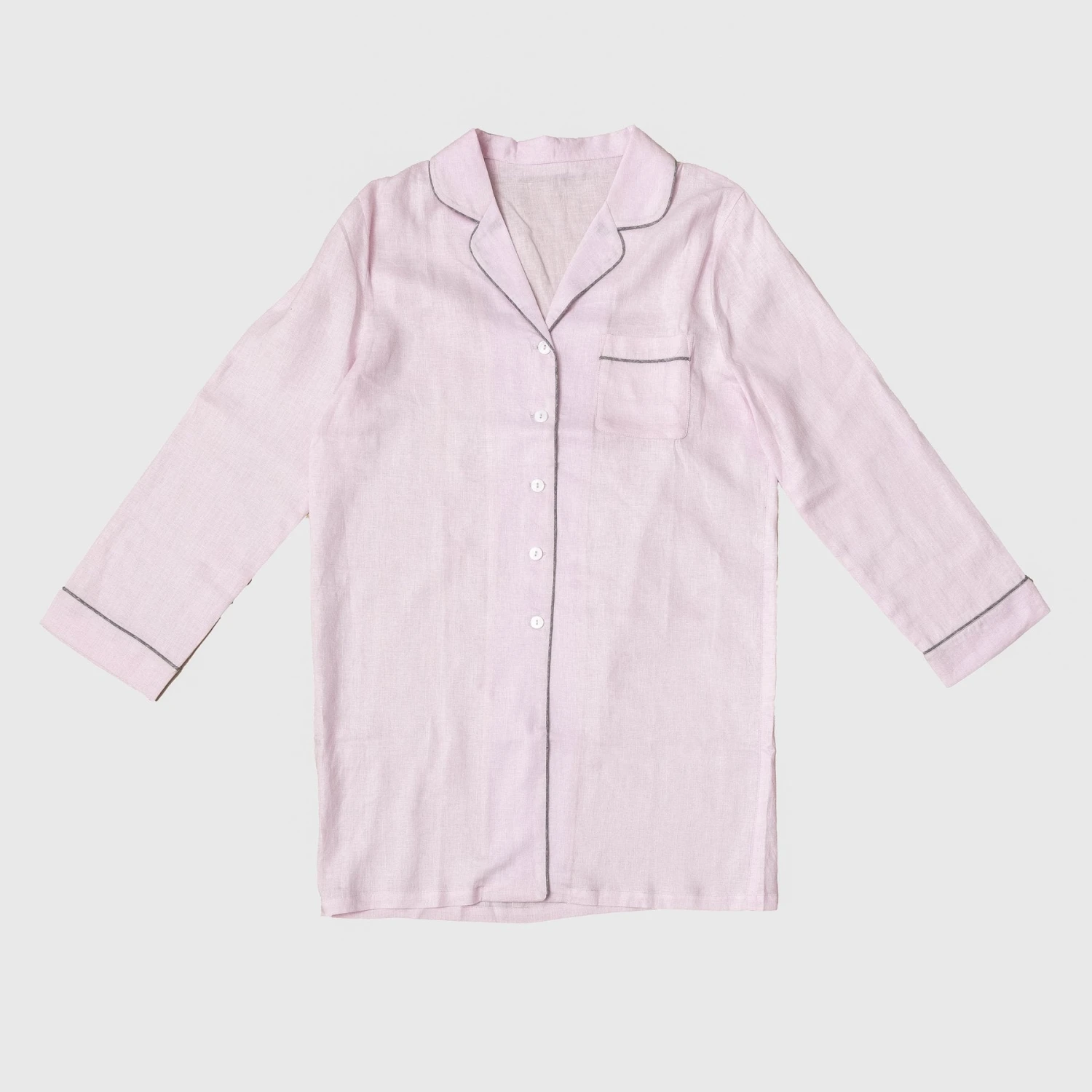Blush Pink Linen Night Shirt 6 Blush Pink Linen Night Shirt - Image 4