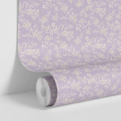 Lavender Camille Floral Wallpaper 9 Lavender Camille Floral Wallpaper -Piglet in Bed Store Camille Floral Lavender 4