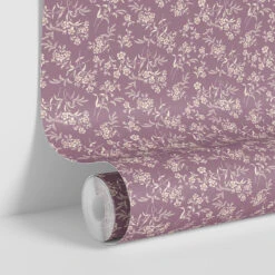 Plum Camille Floral Wallpaper 8 Plum Camille Floral Wallpaper -Piglet in Bed Store Camille Floral Plum 4
