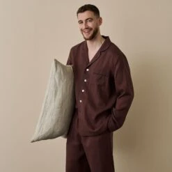 Men's Conker Brown Linen Tencel Pyjama Trouser Set -Piglet in Bed Store ConkerBrownLinenTencilMen sPyjamaTrouserSet 4344 b58fd79b 4170 4781 9757 df28219c743d