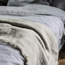 Oatmeal Linen Crinkle Throw -Piglet in Bed Store DOVE GREY 22 1e3dc2dd 6864 4dd0 a39f 1dd82066a792
