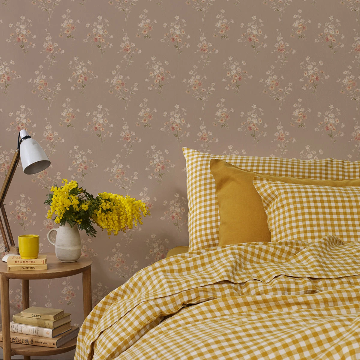 Warm Taupe Daisy Bouquet Wallpaper 4 Warm Taupe Daisy Bouquet Wallpaper - Image 2