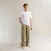 Men's Botanical Green Gingham Linen Pyjama Trousers 1 Men's Botanical Green Gingham Linen Pyjama Trousers -Piglet in Bed Store EG PIGLET ECOMM LOWRES 0064