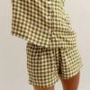 Botanical Green Gingham Linen Pyjama Shorts 1 Botanical Green Gingham Linen Pyjama Shorts -Piglet in Bed Store EG PIGLET ECOMM LOWRES 1374