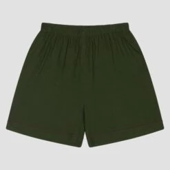 Fern Green Linen Tencel Men's Pyjama Shorts -Piglet in Bed Store FERNGREENMENS