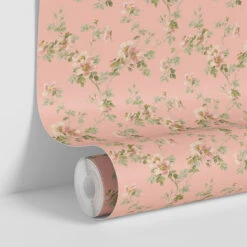 Powder Peach Field Rose Wallpaper 8 Powder Peach Field Rose Wallpaper -Piglet in Bed Store Field Rose Powder Peach 4
