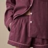 Fresh Fig Linen Tencel Pyjama Shorts -Piglet in Bed Store FreshFigLinenTencilWomen sPyjamaShortsSet 1810