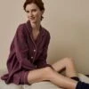 Fresh Fig Linen Tencel Pyjama Shorts Set 1 Fresh Fig Linen Tencel Pyjama Shorts Set -Piglet in Bed Store FreshFigLinenTencilWomen sPyjamaShortsSet 1851