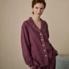 Fresh Fig Linen Tencel Pyjama Shirt -Piglet in Bed Store FreshFigLinenTencilWomen sPyjamaTrouserSet 1694