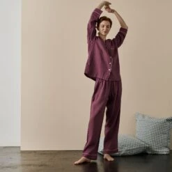 Fresh Fig Linen Tencel Pyjama Trousers