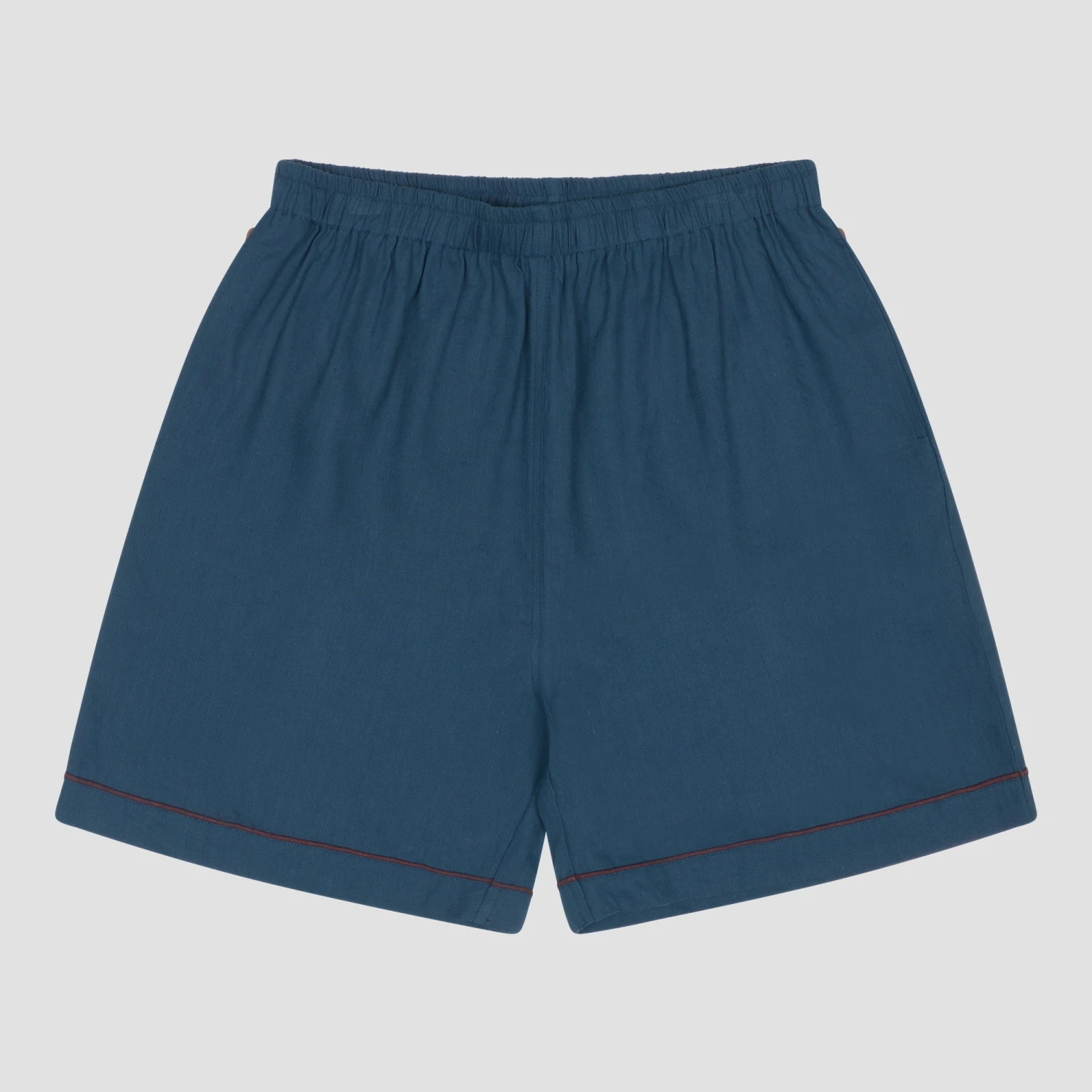 Marine Blue Linen Tencel Men's Pyjama Shorts 6 Marine Blue Linen Tencel Men's Pyjama Shorts - Image 4