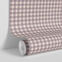 Elderberry Gingham Wallpaper 8 Elderberry Gingham Wallpaper -Piglet in Bed Store Gingham Elderberry 4