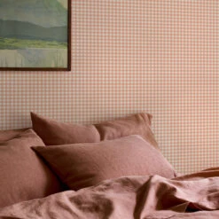 Peach Gingham Wallpaper 9 Peach Gingham Wallpaper -Piglet in Bed Store Gingham Peach 3