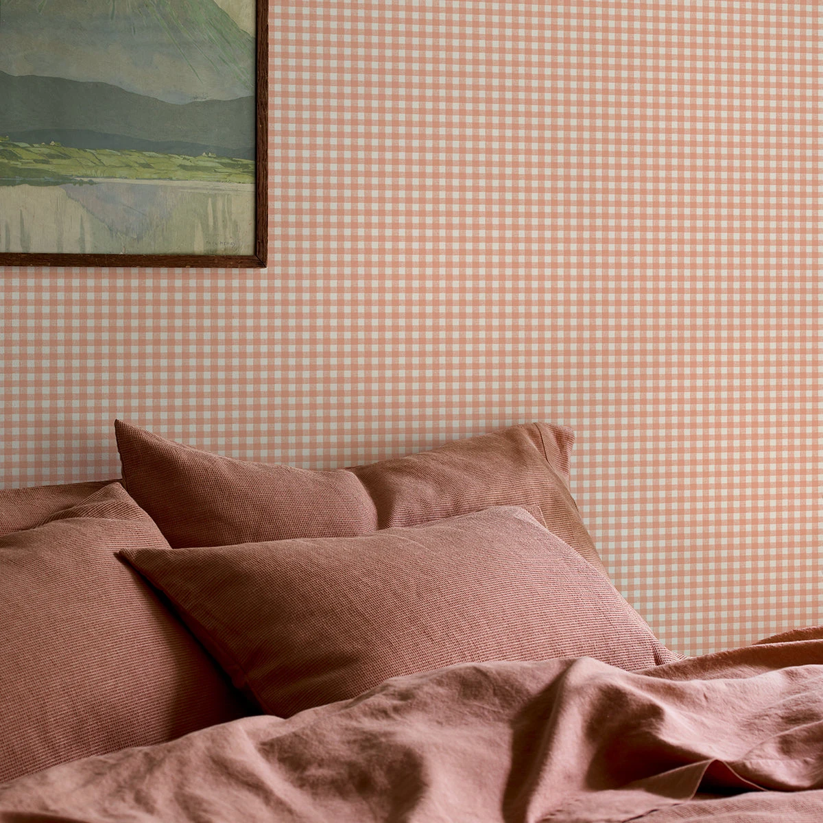 Peach Gingham Wallpaper 6 Peach Gingham Wallpaper - Image 4