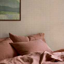 Warm Clay Gingham Wallpaper 9 Warm Clay Gingham Wallpaper -Piglet in Bed Store Gingham Warm Clay 3