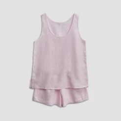 Blush Pink Cami Pyjama Set 11 Blush Pink Cami Pyjama Set -Piglet in Bed Store Linen Pyjama Cami set blush Piglet In Bed 2