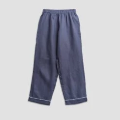 Men's Blueberry Linen Pyjama Trousers 8 Men's Blueberry Linen Pyjama Trousers -Piglet in Bed Store Linen Pyjamas Trousers Blueberry Piglet in Bed 5