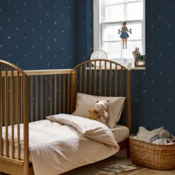 Moonlit Blue Mushrooms Wallpaper 7 Moonlit Blue Mushrooms Wallpaper -Piglet in Bed Store Mushroom Moonlit Blue 3