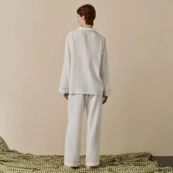 Pearl Linen Tencel Women's Pyjama Trouser Set -Piglet in Bed Store PearlLinenTencilWomen sPyjamaTrouserSet 075