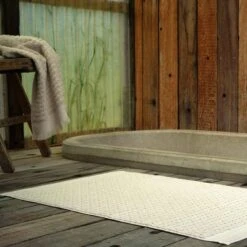 Birch Basketweave Cotton Bath Mat 13 Birch Basketweave Cotton Bath Mat -Piglet in Bed Store Piglet in Bed Bathroom Collection Basketweave Cotton Bath Mat Birch 2