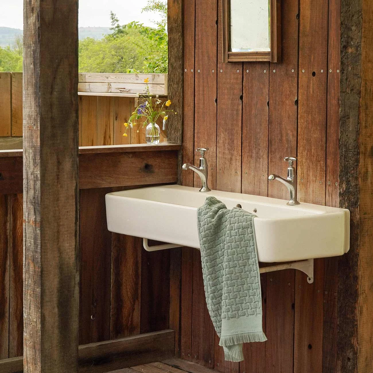 Ash Green Basketweave Cotton Hand Towel 3 Ash Green Basketweave Cotton Hand Towel