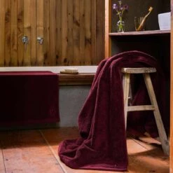 Merlot Organic Cotton Bath Mat -Piglet in Bed Store Piglet in Bed Bathroom Collection Organic Cotton Bath Mat Merlot 1