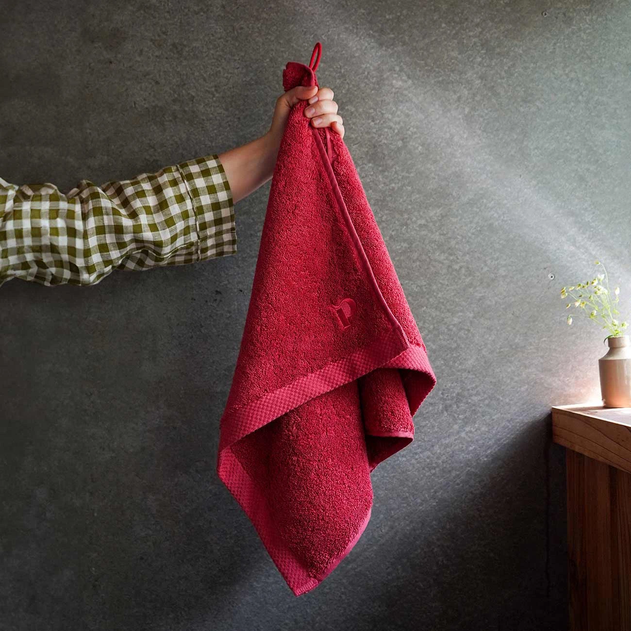 Mineral Red Organic Cotton Hand Towel 3 Mineral Red Organic Cotton Hand Towel
