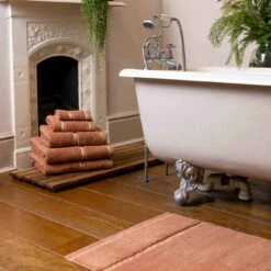 Warm Clay Bath Mat -Piglet in Bed Store Piglet in Bed Cotton Towels Warm Clay Lifestyle 1300x1300 1