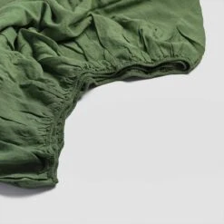 Forest Green Linen Sheet Set -Piglet in Bed Store Piglet in Bed Fitted Sheet Forest Green Detail 1300x1300 fa3e65d4 780d 418d be4c 4592c89a513b
