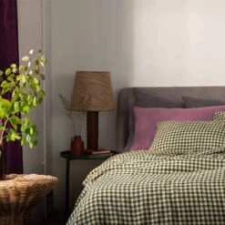 Botanical Green Gingham Linen Sheet Set -Piglet in Bed Store Piglet in Bed Gingham Linen Bedding Botanical Green Lifestyle 1 f42c4ad7 c595 4e46 8596 4093041fd8d3