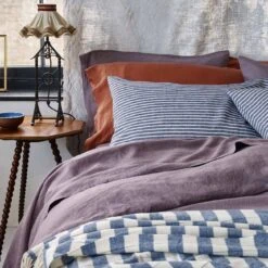 Elderberry Linen Duvet Cover 9 Elderberry Linen Duvet Cover -Piglet in Bed Store Piglet in Bed Linen Duvet Cover Elderberry Lifestyle 2