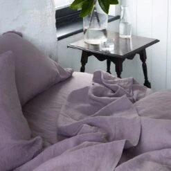 Elderberry Linen Sheet Set 15 Elderberry Linen Sheet Set -Piglet in Bed Store Piglet in Bed Linen Flat Sheet Elderberry Lifestyle 1 cf849491 2590 4e79 b958 bee77f58f03c