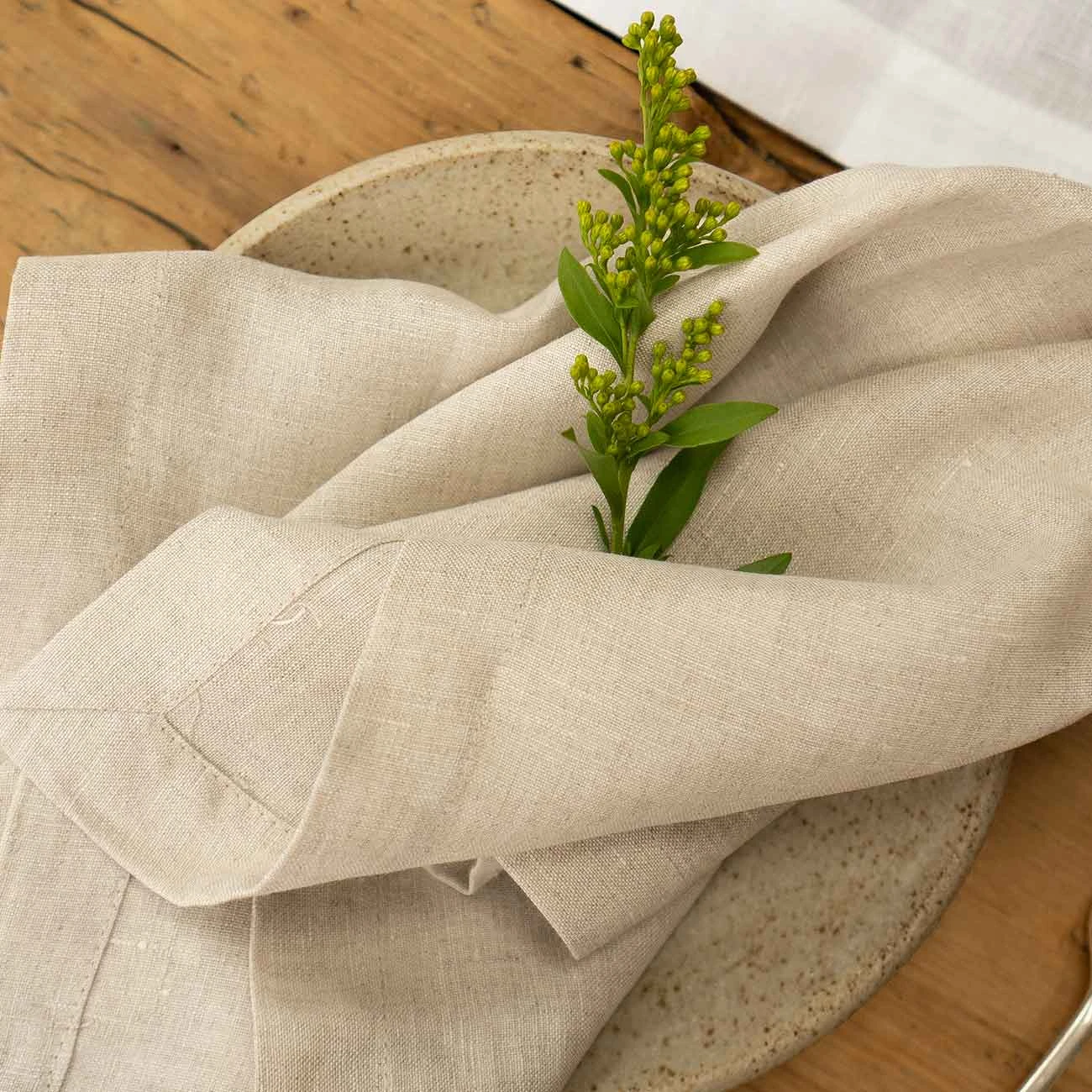 Oatmeal Linen Napkins Set Of 4 4 Oatmeal Linen Napkins Set Of 4 - Image 2