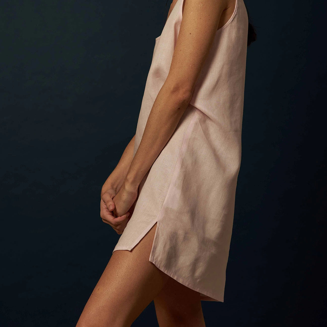 Blush Pink Linen Night Dress 3 Blush Pink Linen Night Dress - Image 2