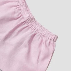 Blush Pink Linen Pyjama Shorts -Piglet in Bed Store Piglet in Bed Linen Pyjama Shorts Blush Pink 1300x1300 3