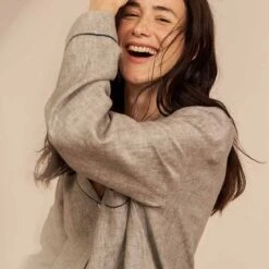 Grey Linen Pyjama Shirt (Top Only) -Piglet in Bed Store Piglet in Bed Linen Pyjama Trouser Set Grey 4 77d693c3 7758 4ef7 9468 e1371cb8f0c6