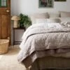 Mushroom Gingham Linen Quilt 1 Mushroom Gingham Linen Quilt -Piglet in Bed Store Piglet in Bed Linen Quilt Mushroom Gingham 1
