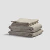 Oatmeal Stripe Linen Sheet Set -Piglet in Bed Store Piglet in Bed Linen Sheet Set Oatmeal Stripe 1300x1300 1