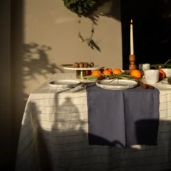 Luna Stripe Linen Tablecloth