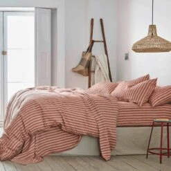Sandstone Red Stripe Linen Flat Sheet 9 Sandstone Red Stripe Linen Flat Sheet -Piglet in Bed Store Piglet in Bed Pembroke Stripe Bedding Sandstone Red 1 7a08b58b d9b8 4f98 bd65 8d8fdcfbb7ae 1