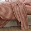 Sandstone Red Stripe Linen Flat Sheet 2 Sandstone Red Stripe Linen Flat Sheet -Piglet in Bed Store Piglet in Bed Pembroke Stripe Bedding Sandstone Red 3 1