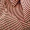 Sandstone Red Stripe Linen Fitted Sheet 1 Sandstone Red Stripe Linen Fitted Sheet -Piglet in Bed Store Piglet in Bed Pembroke Stripe Bedding Sandstone Red 6 1