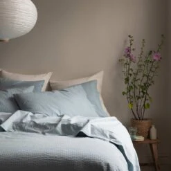 Sky Blue Seersucker Cotton Pillowcases (Pair) -Piglet in Bed Store Piglet in Bed Seersucker Cotton Bedding Sky Blue Lifestyle 4 80df1cd9 0704 4d35 baf9 d4e9fa320468