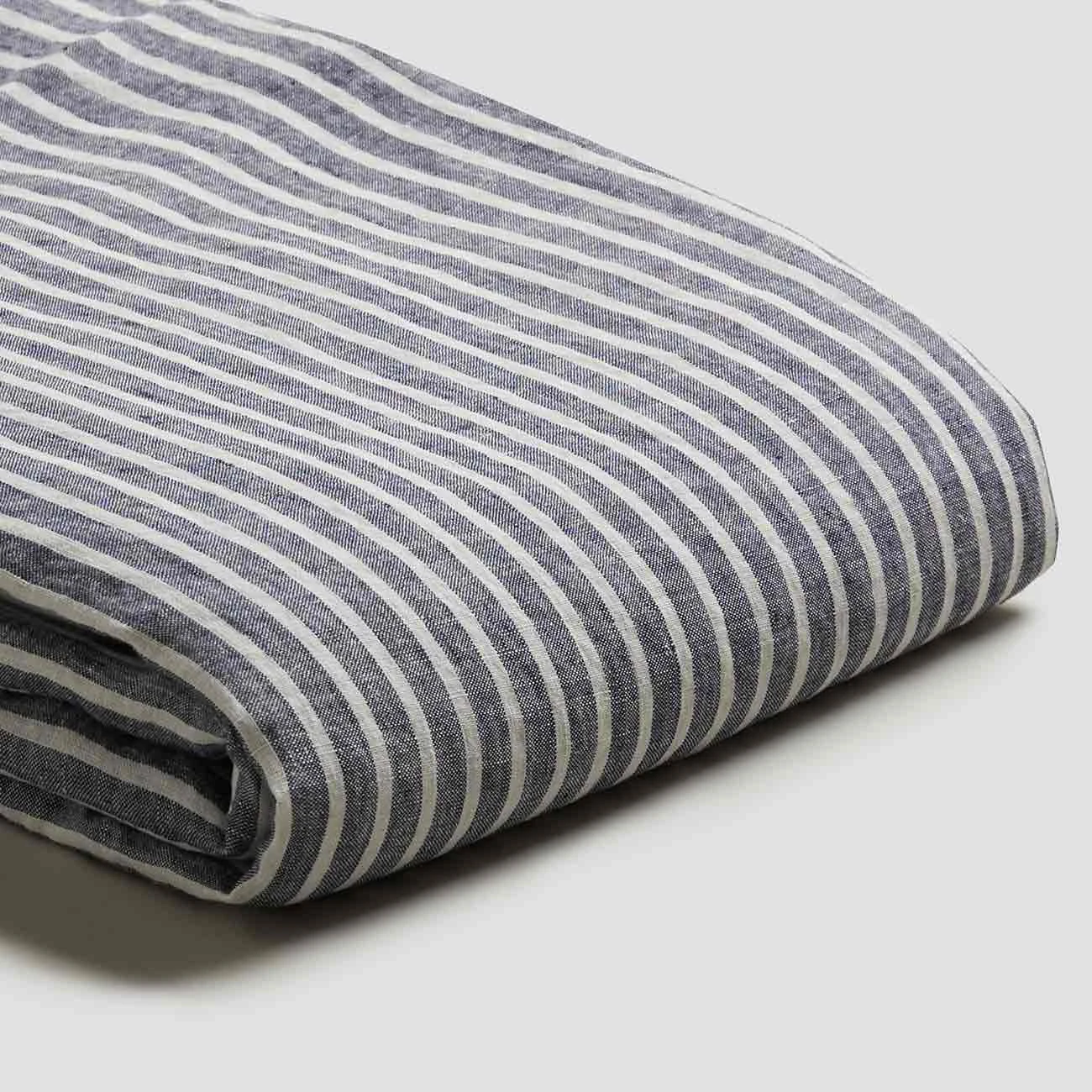 Midnight Stripe Linen Sheet Set 5 Midnight Stripe Linen Sheet Set - Image 3