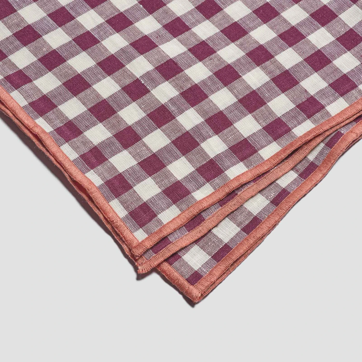 Berry Gingham Linen Table Runner 4 Berry Gingham Linen Table Runner - Image 2
